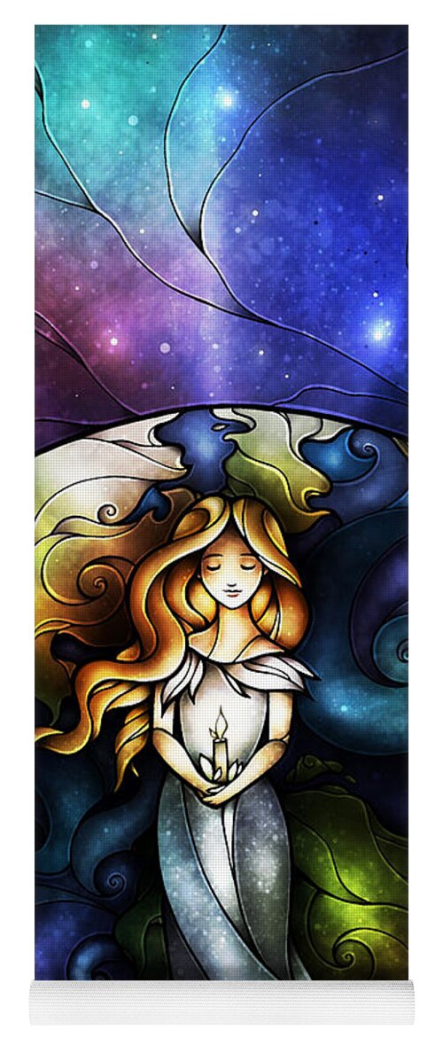Girl Yoga Mat featuring the digital art This Little Light of Mine by Mandie Manzano