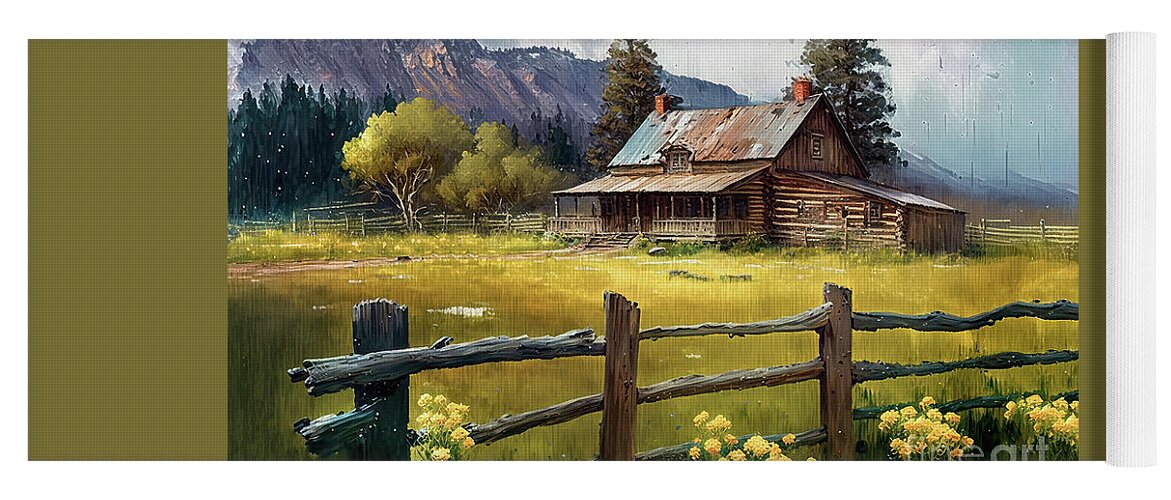 Ranch Yoga Mat featuring the painting This Old Ranch by Tina LeCour