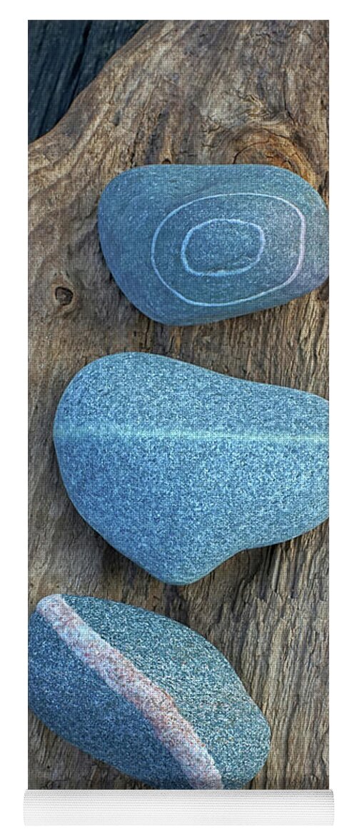 Stones Yoga Mat featuring the photograph Three Amigos Over Driftwood by Kathi Mirto