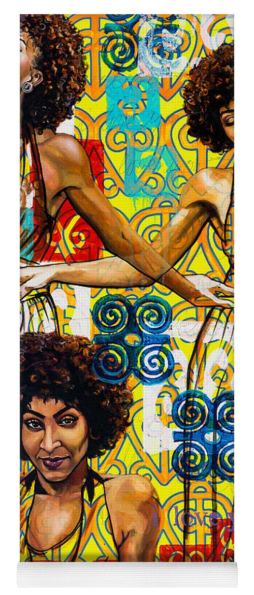  Yoga Mat featuring the painting Three Phases Of She by Clayton Singleton