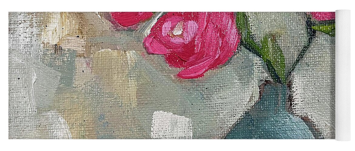 Rose Painting Yoga Mat featuring the painting Three Roses by Roxy Rich