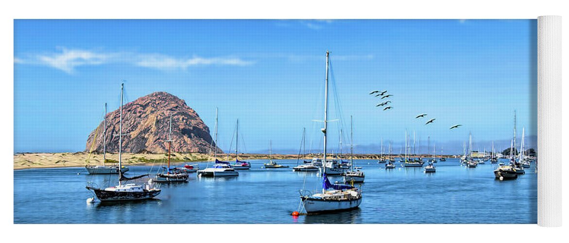 Morro Rock Yoga Mat featuring the photograph 01 Three Stacks and Rock 1 by Floyd Snyder