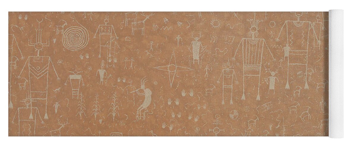 Ancient Rock Art Yoga Mat featuring the painting ThunderVisions #1 by Doug Miller