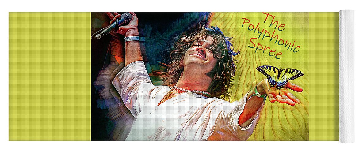 Tim DeLaughter The Polyphonic Spree Yoga Mat by Mal Bray - Fine