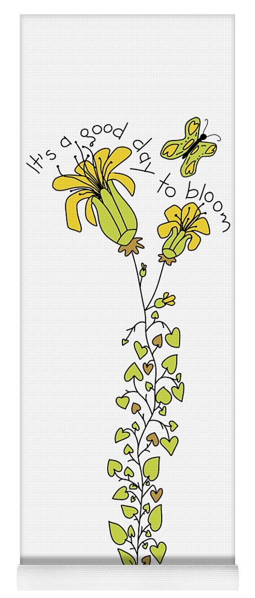 It's A Good Day To Bloom Yoga Mat featuring the digital art Time to Bloom - Yellow Flowers by Patricia Awapara