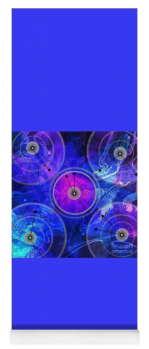 Blue Yoga Mat featuring the mixed media Timelessness by Diamante Lavendar