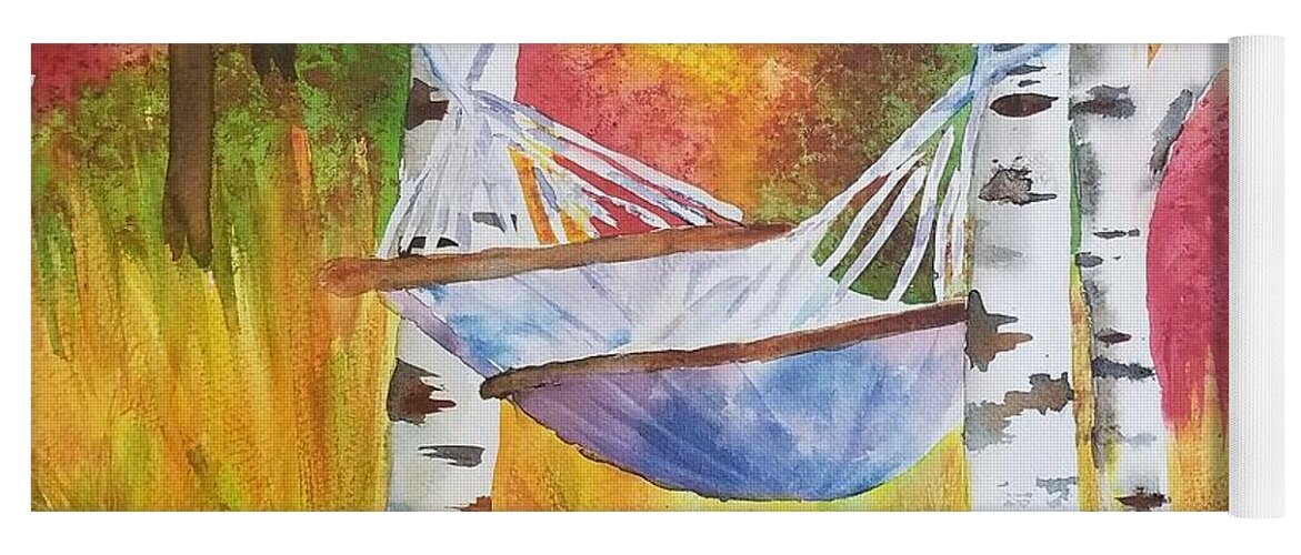 Hammock Yoga Mat featuring the painting Tims' Dream by Ann Frederick