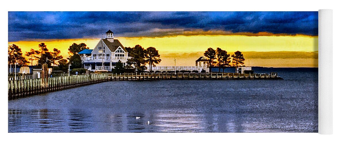 Photo Yoga Mat featuring the photograph Tilghman Island Yacht Club by Anthony M Davis