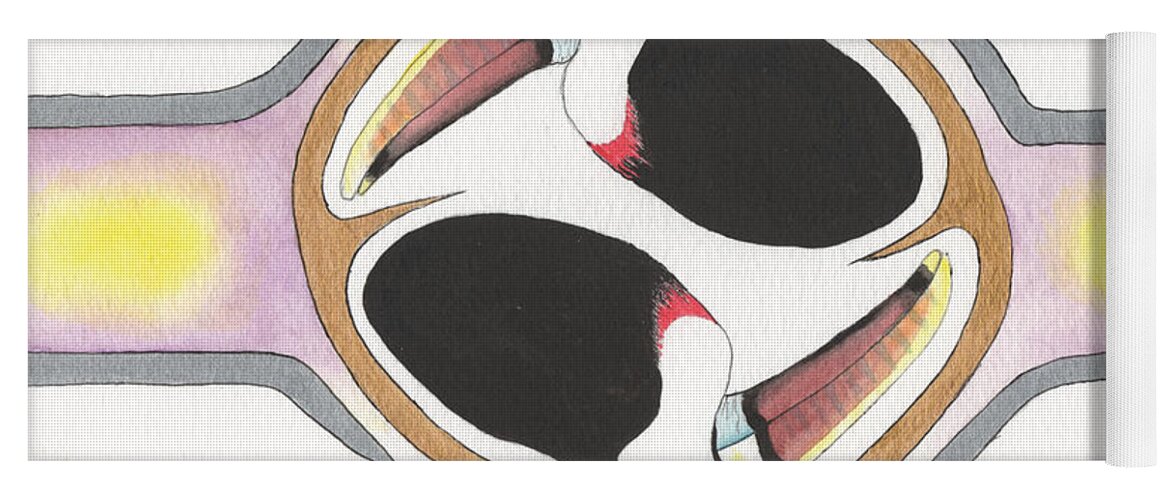 Toucan Yoga Mat featuring the painting Toucan Twins In Utero by Bob Labno