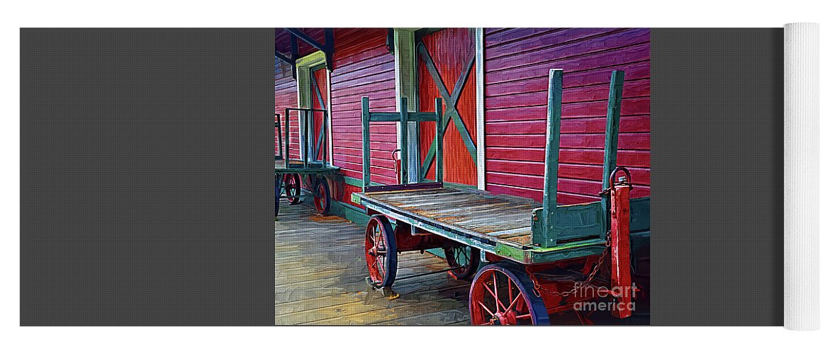 Railroad-station Yoga Mat featuring the digital art Train Carts by Kirt Tisdale