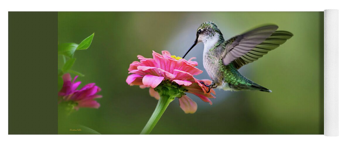 Hummingbird Yoga Mat featuring the photograph Tranquil Joy by Christina Rollo