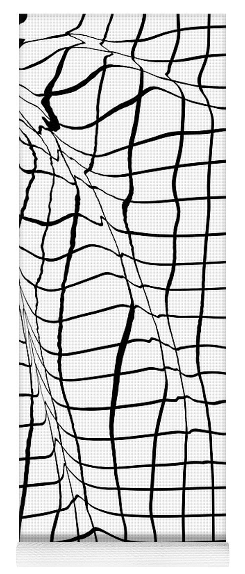 Transience 02 in White - Contemporary Abstract Expressionism - Black and  White - Distorted Grid Yoga Mat by Studio Grafiikka - Pixels