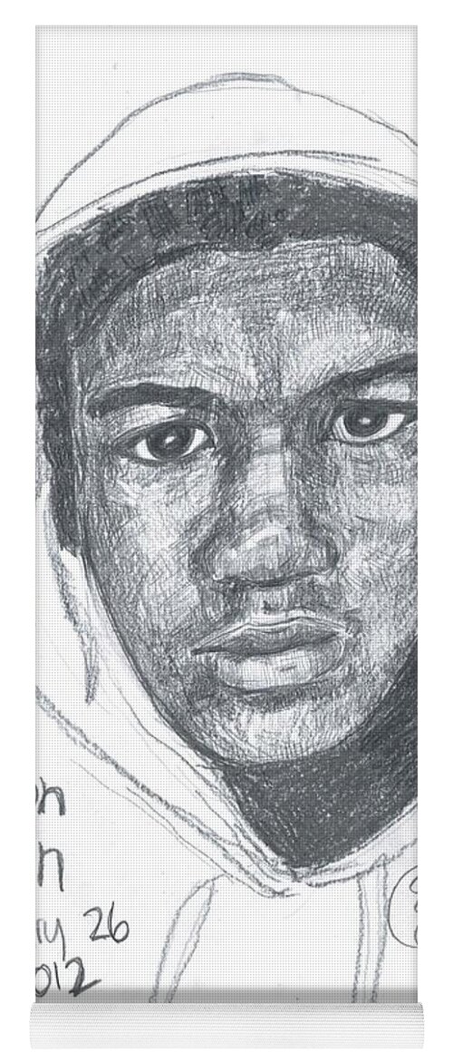 Trayvon Martin Yoga Mat featuring the drawing Travyon Martin by Eileen Backman