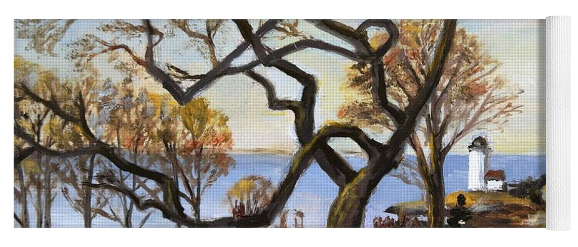 Tree Yoga Mat featuring the painting Tree At Annisquam Beach by Eileen Patten Oliver