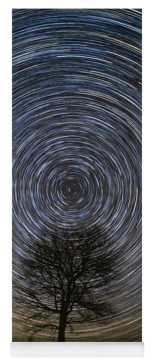 Star Trails Yoga Mat featuring the photograph Tree Topper by Chuck Rasco Photography