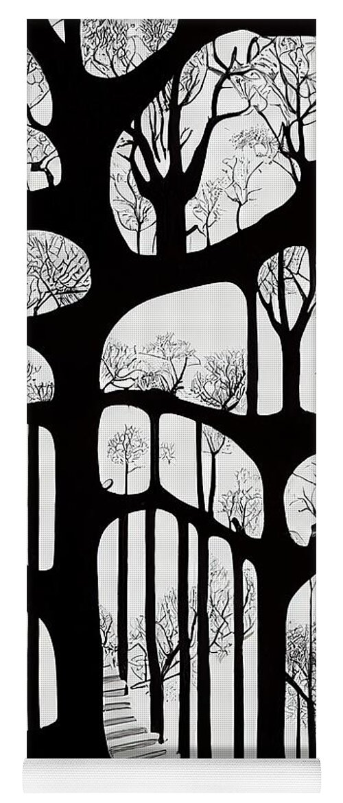 Trees Yoga Mat featuring the digital art Trees by Nickleen Mosher