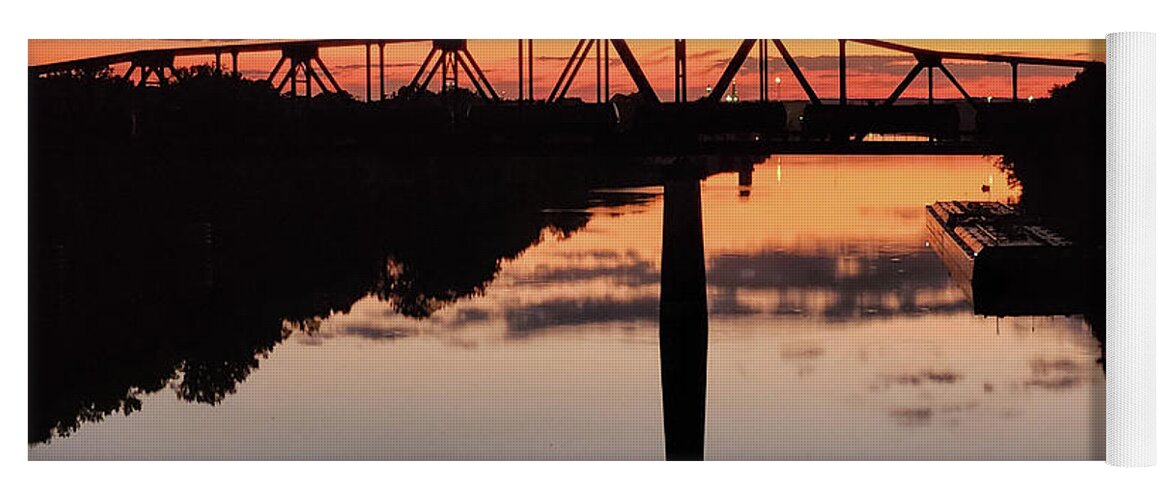 Trestle Yoga Mat featuring the photograph Trestle Over the Black Warrior River by Jeremy Butler