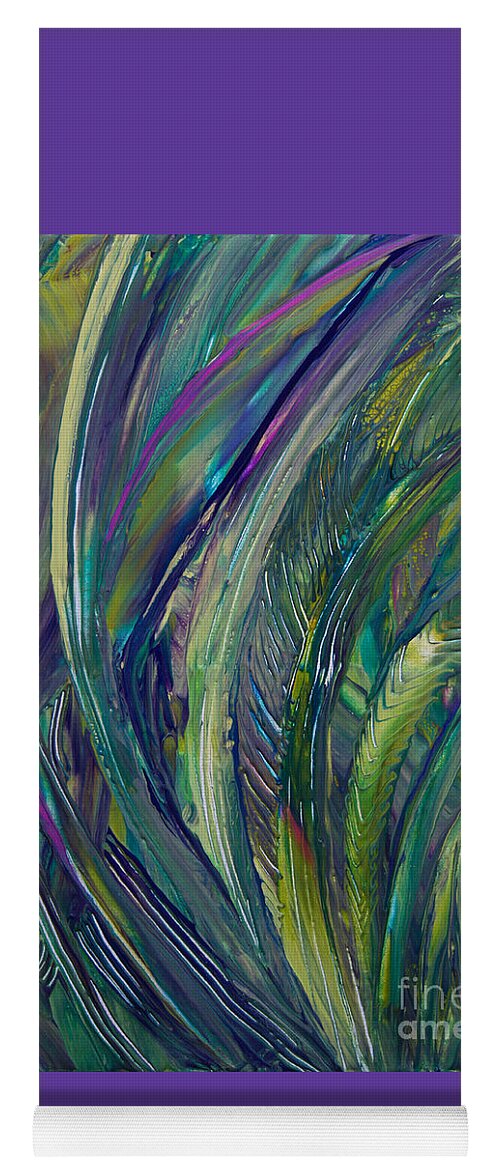 Tropical Jungle Impression Yoga Mat featuring the painting Tropical 8352 by Priscilla Batzell Expressionist Art Studio Gallery