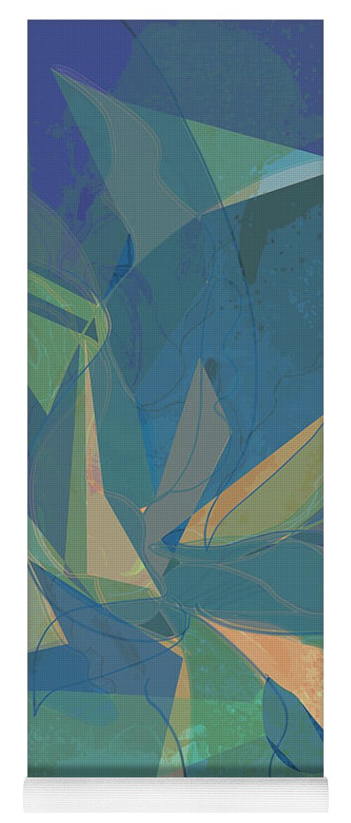 Midcentury Modern Yoga Mat featuring the digital art Tropical Patio by Gina Harrison