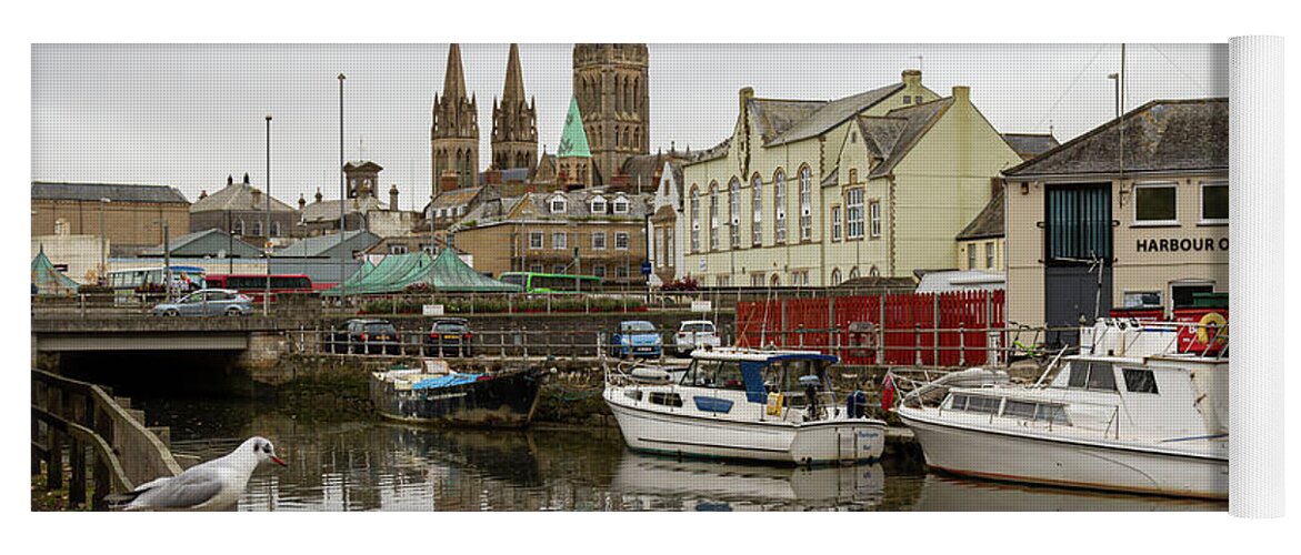 Cathedral Yoga Mat featuring the photograph Truro, Cornwall by Shirley Mitchell