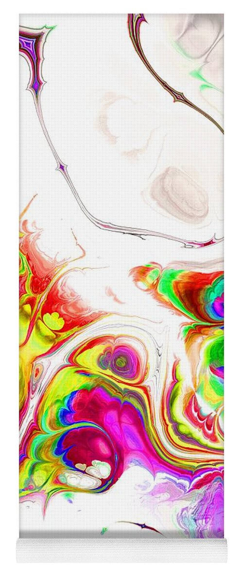 Colorful Yoga Mat featuring the digital art Tukiyem - Funky Artistic Colorful Abstract Marble Fluid Digital Art by Sambel Pedes