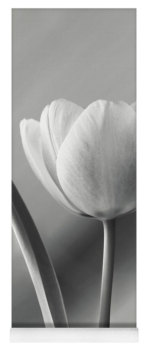 Tulip Yoga Mat featuring the photograph Tulip in Black and White by Lori Deiter