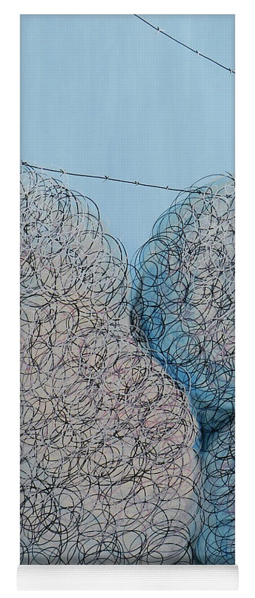 Tumbleweeds Yoga Mat featuring the painting Tumbleweeds Blue by Ted Clifton