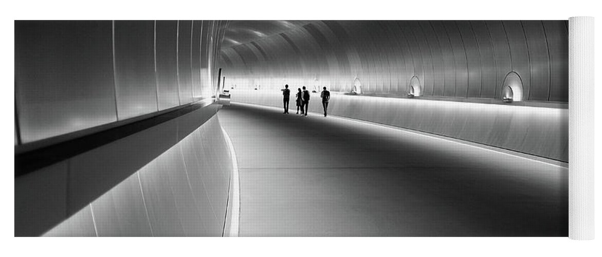 Japan Yoga Mat featuring the pyrography Tunnel to Miho by Taro Kuriyama