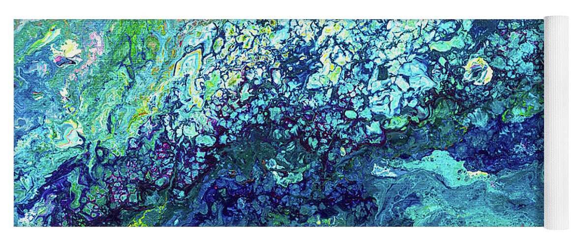 Turquoise Yoga Mat featuring the painting Turquoise Flow by Maria Meester