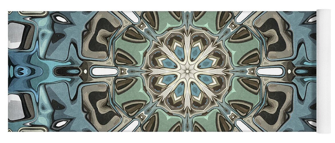 Grunge Yoga Mat featuring the digital art Turquoise Pattern by Phil Perkins