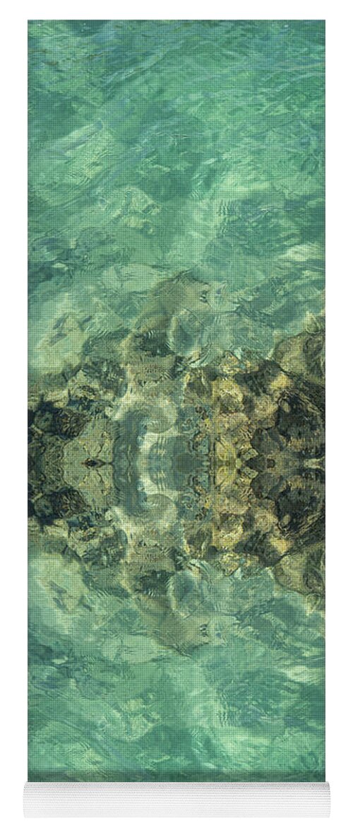 Turquoise Yoga Mat featuring the digital art Turquoise sea water and soft waves by Adriana Mueller