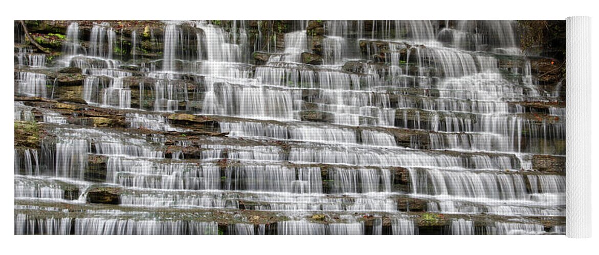 Twin Falls Yoga Mat featuring the photograph Twin Falls 22 by Phil Perkins