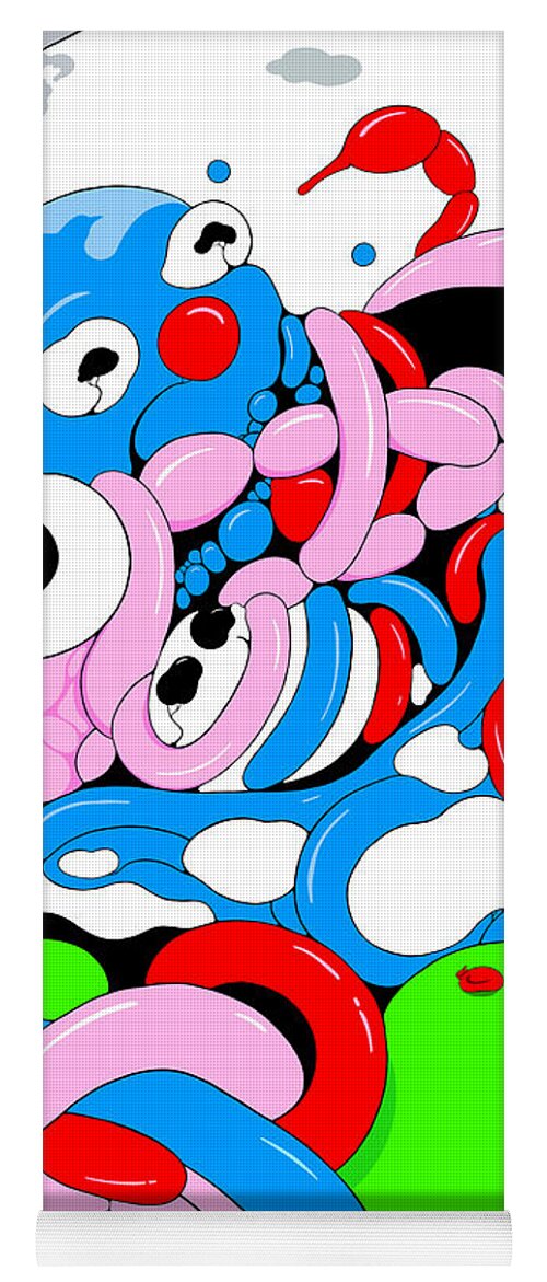 Balloons Yoga Mat featuring the digital art Twisted Circus by Craig Tilley