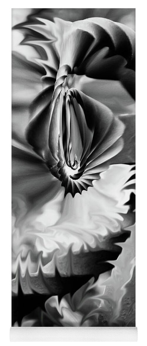 Black And White Yoga Mat featuring the photograph Twisted Metal by Shara Abel
