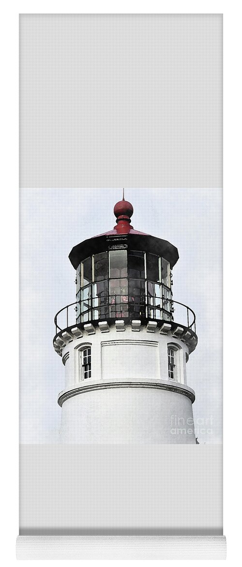 Umpqua-lighthouse Yoga Mat featuring the digital art Umpqua Lighthouse Watercolor by Kirt Tisdale