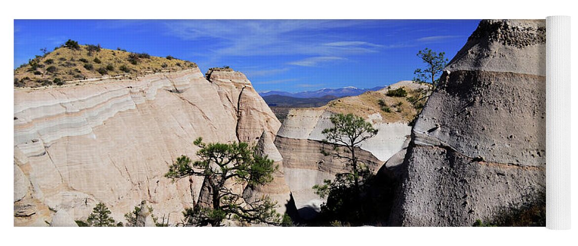 Tent Rocks Yoga Mat featuring the photograph Under Blue Sky by Segura Shaw Photography