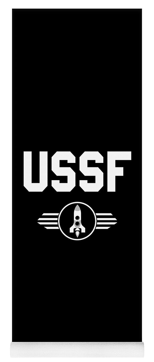 Funny Yoga Mat featuring the digital art United States Space Force USSF by Flippin Sweet Gear