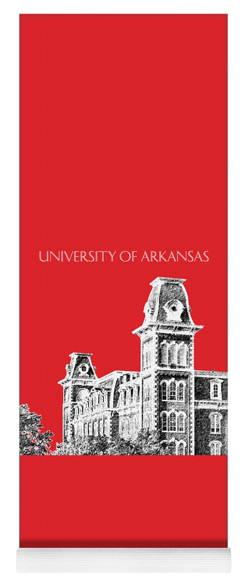 University Yoga Mat featuring the digital art University of Arkansas - Red by DB Artist