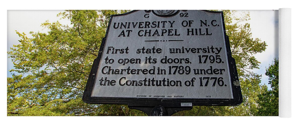 College Tour Yoga Mat featuring the photograph University of North Carolina at Chapel Hill sign by Eldon McGraw