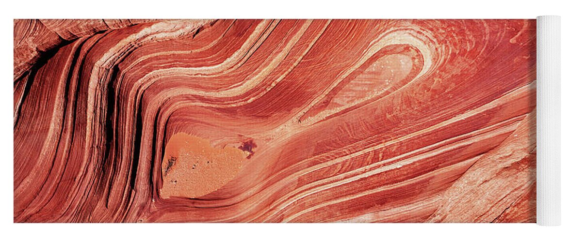 2021- Yoga Mat featuring the photograph Unknown Sandstone Wave - Close Up Aerial by Alex Mironyuk