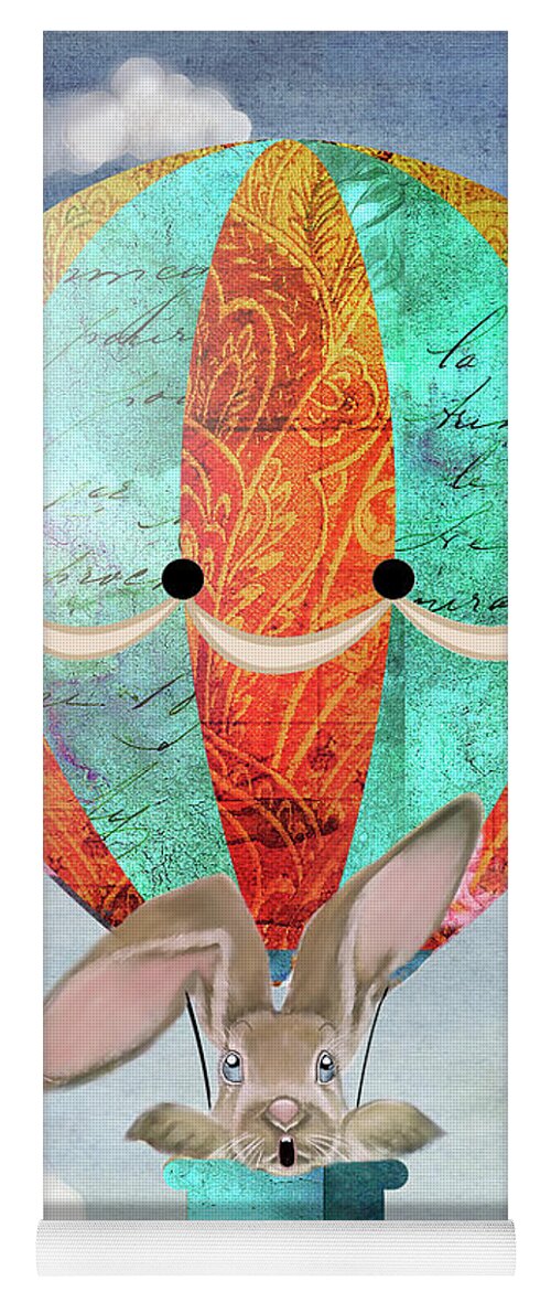 Rabbits Yoga Mat featuring the mixed media Up Up and Away by Colleen Taylor