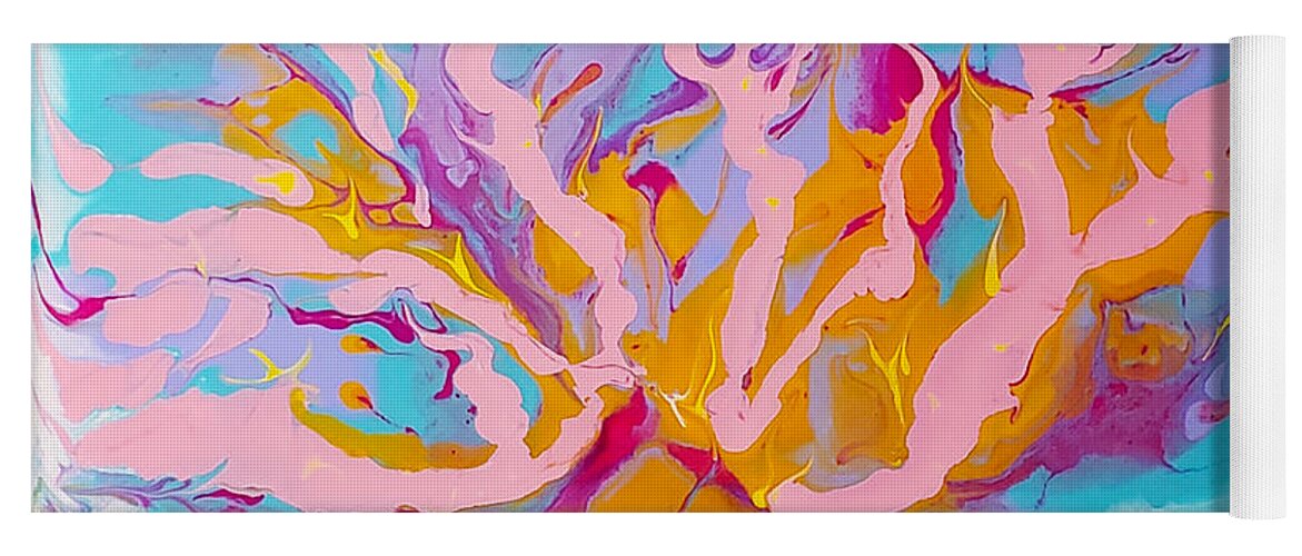 Abstract Yoga Mat featuring the painting Upbeat by Christine Bolden
