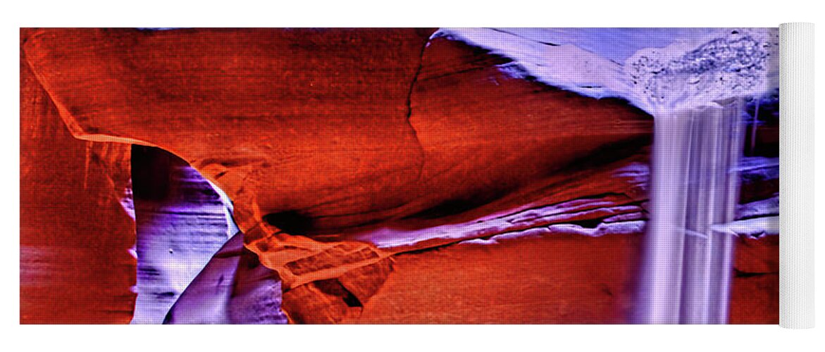 Upper Antelope Slot Canyon Yoga Mat featuring the photograph Upper Antelope Canyon Dirt Slide by Tom Watkins PVminer pixs