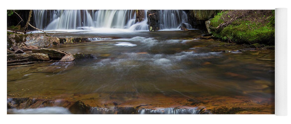 Upper Yoga Mat featuring the photograph Upper Nathan Pond Brook Cascade by White Mountain Images