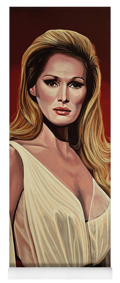 Ursula Andress Yoga Mat featuring the painting Ursula Andress Painting 2 by Paul Meijering