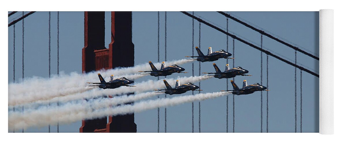 Us Navy Blue Angels Yoga Mat featuring the photograph US Navy Blue Angels SF Fleet Week by Tony Lee