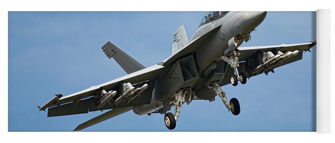 Fa/18 Super Hornet Yoga Mat featuring the digital art US Navy Super Hornet by Airpower Art