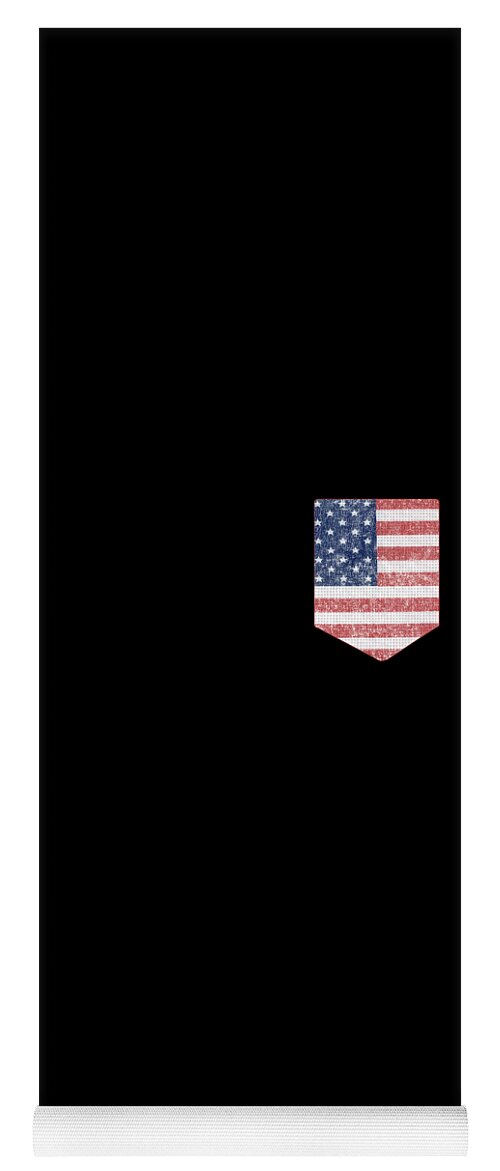 Funny Yoga Mat featuring the digital art US Pocket Flag Patriotic by Flippin Sweet Gear