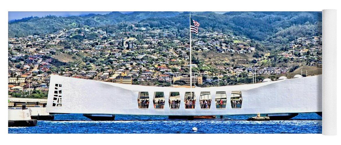 December Yoga Mat featuring the photograph USS Arizona Memorial by DJ Florek