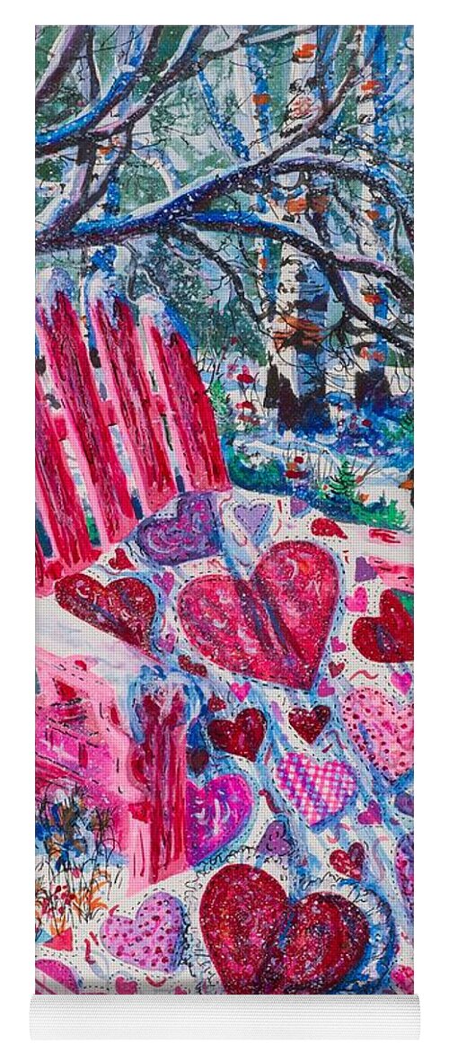 Valentine Yoga Mat featuring the painting Valentine Hearts by Diane Phalen